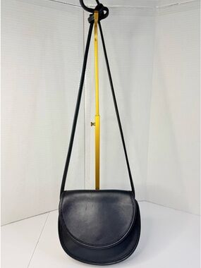 Vintage Coach Casey Leather Navy Blue Crossbody Saddle Bag